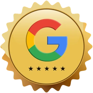 Google five-star reviews badge