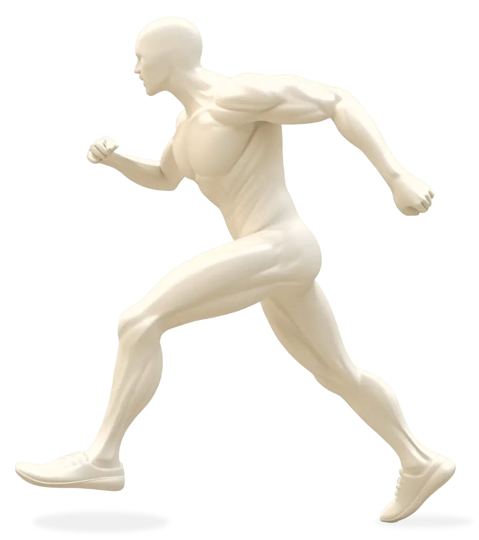 Body model highlighting the six areas we treat most often